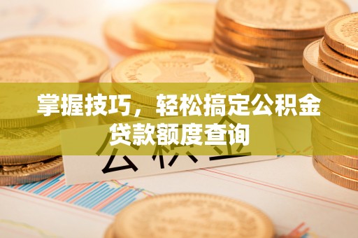 长丰掌握技巧，轻松搞定公积金贷款额度查询