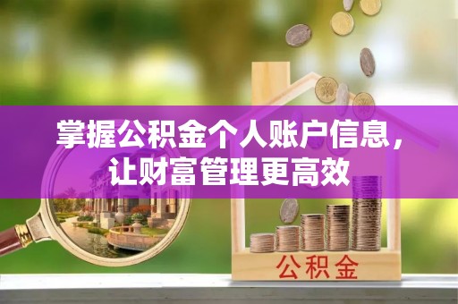 长丰掌握公积金个人账户信息，让财富管理更高效