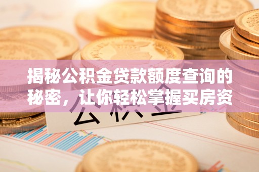 长丰揭秘公积金贷款额度查询的秘密，让你轻松掌握买房资金规划